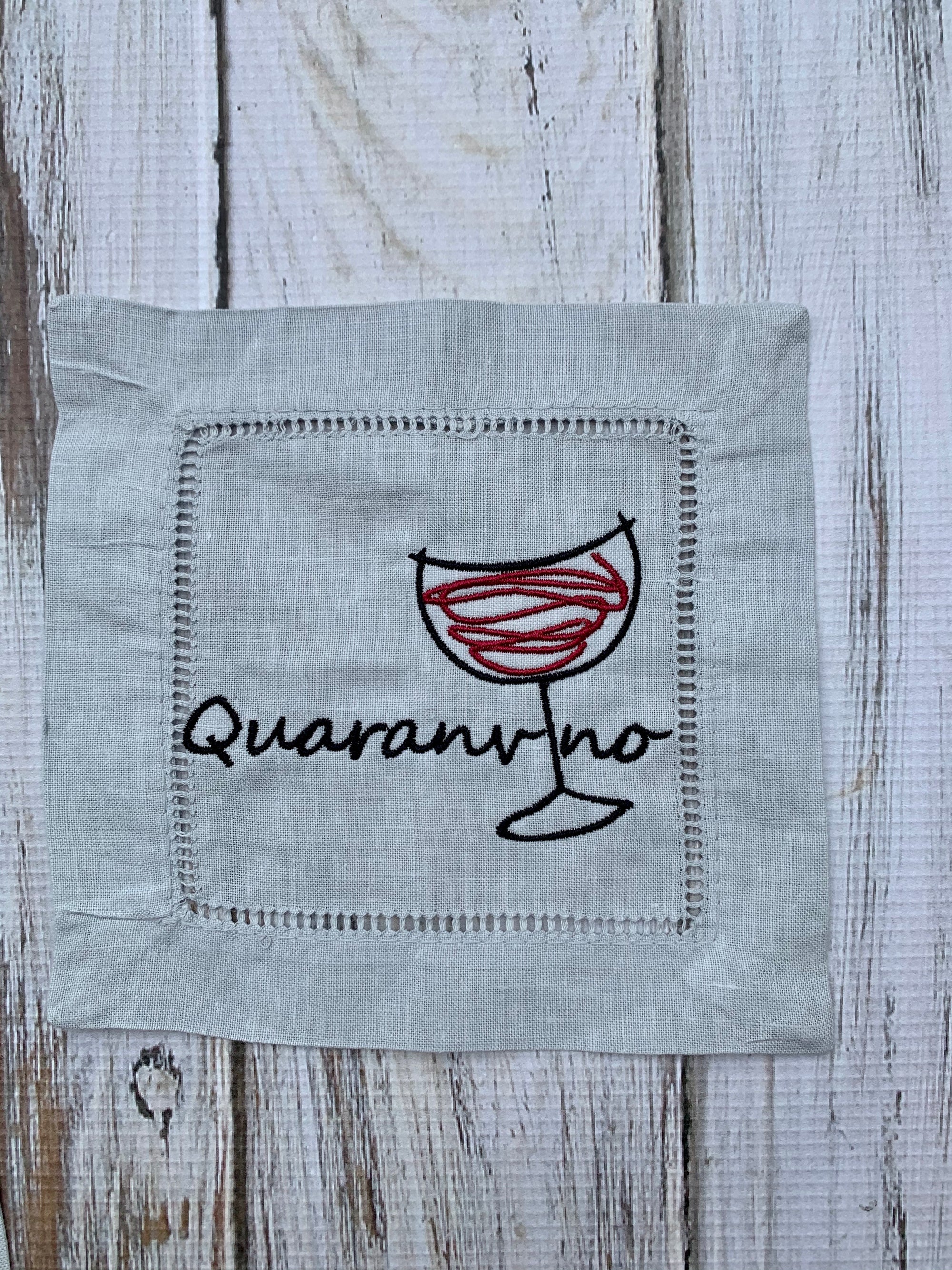 quaranvino cocktail napkin